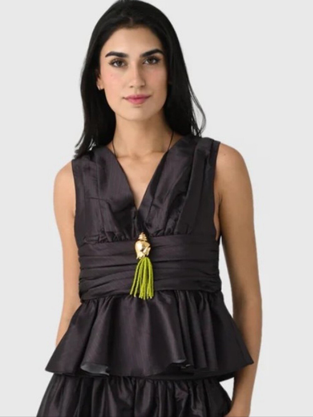 Never A Wallflower Stripe Taffeta Peplum Top